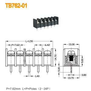 Single Level Pluggable Terminal Block 2 - 24 Pin Pitch For LED Switch Power
