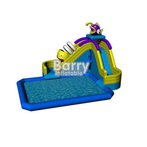 Quality Funny aqua park water games,cheap piranha inflatable water park with pool for land for sale