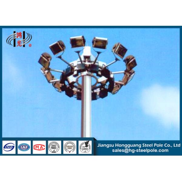Buy Q345 Round Flood Light Poles Hot Dip Galvanization Powder Coated at wholesale prices
