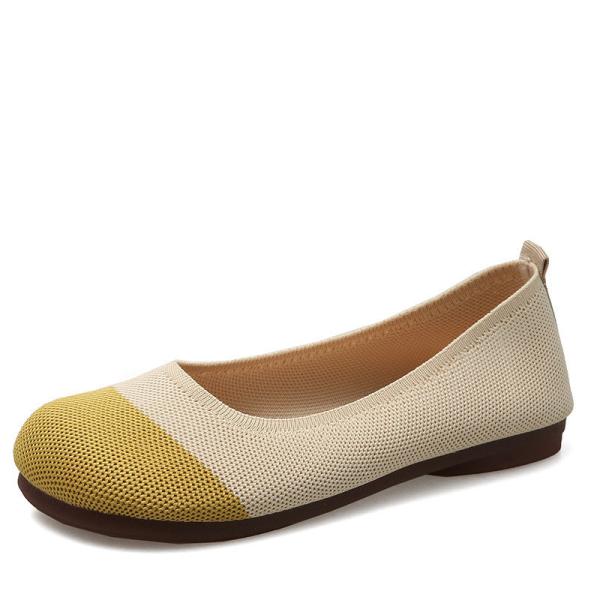 Buy Soft Soled Knitted Shallow Mouth Shoes Female Spring Summer Flat Pedal Fairy Style at wholesale prices