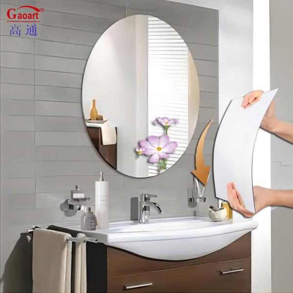 Custom Plastic Flexible Sliver Stickers for Home Decor Wall Mirror Board Acrylic Shape