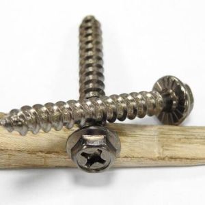 Plating M7 Carbon Steel Cross Head Screw Full Thread Hex Washer For Wood