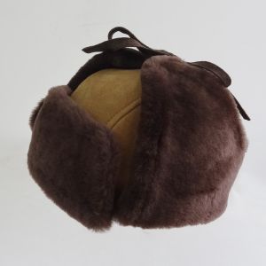 China Promotional cheap warm double face sheepskin trapper baby winter hat on sale