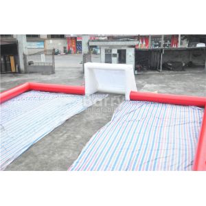Red Air Sealed Big Inflatable Football Field , Inflatable Soccer Court