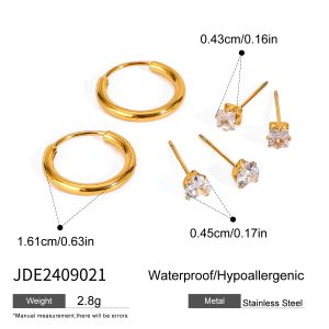 【 HydroTi]】Europe and the United States hot stainless steel zirconia earrings