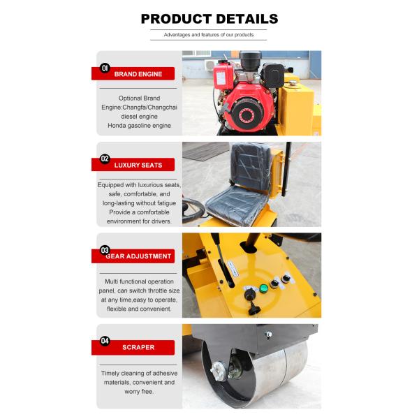Construction Machinery 2ton 3ton 4ton 5ton Mini Road Roller Machine Road Machinery Soil Compactor