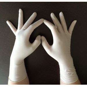 China Elastic Long Cuff Disposable Surgical Gloves , Disposable Latex Examination Gloves on sale