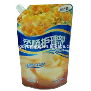 Customized plastic laminated stand up doypack with spout for liquid detergent