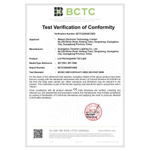 Wetech Electronic Technology Limited Certifications