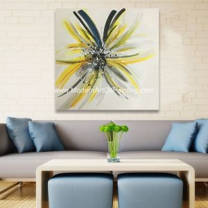 Modern Hand Painted Flower Paintings Fashion Square Abstract Art Canvas