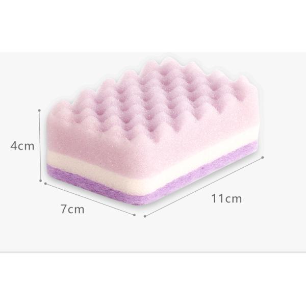 New Style Kitchen Cleaning Dish Scouring Flower Printed Sponge with Pads/sponge+non-woven