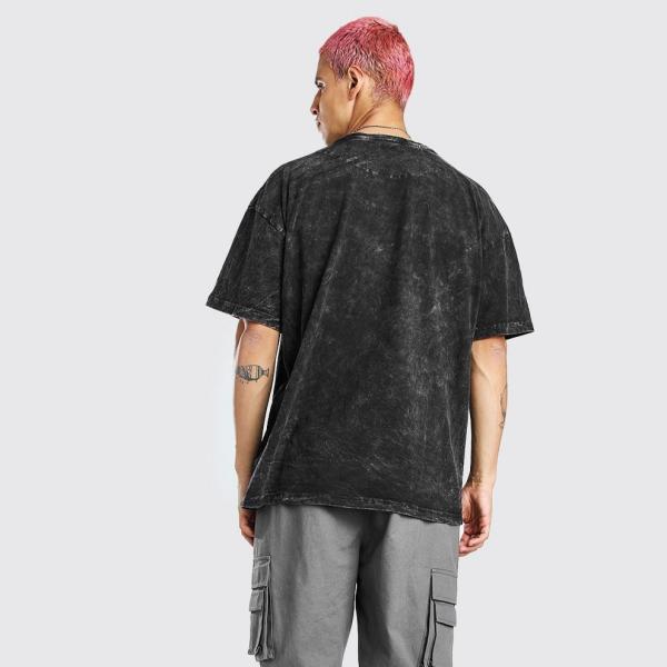 Acid Wash Man Pre Blank T Shirts Bio Heavy Cotton 220Gsm Vintage