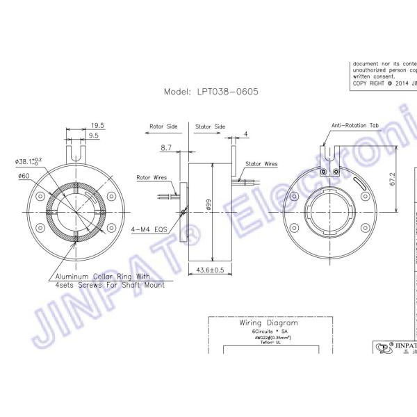 Different Colored Housing Slip Rings A 38.1mm Through Bore