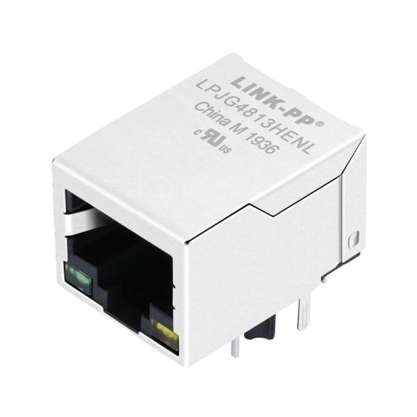 Buy XFMRS XFGIB100JM-CLxu1-2MS Compatible LINK-PP LPJG4813HENL 100/1000 Base-T Tab Down Green/Yellow Led 1 Port Shielded Amp RJ 45 Connector at wholesale prices