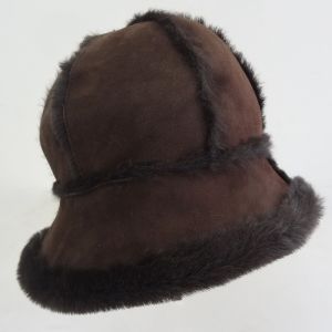 Unisex Sheepskin Beanie Hat Breathable Waterproof Plush Style Plain Pattern