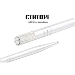 Aluminum Alloy Permanent Makeup Eyebrow Tattoo Pen Light Silver Pen