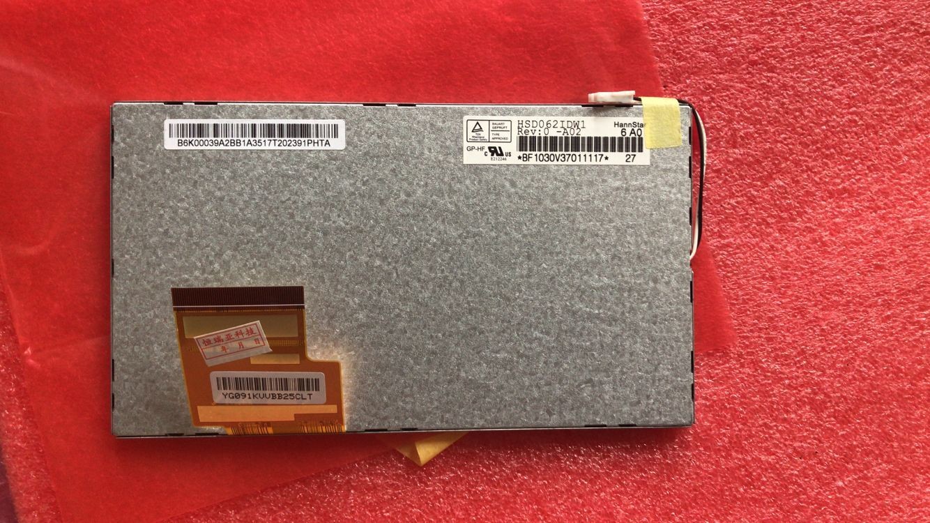 6.2" 800x480 WVGA 140mA TFT LCD Panel HSD062IDW1-A02 HannStar