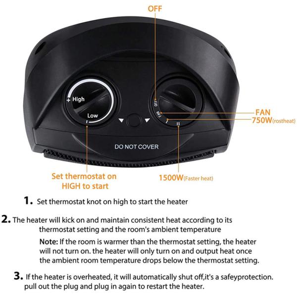 PTC Ceramic Heating Element Household Vertical Electric Heater for Office Desktop