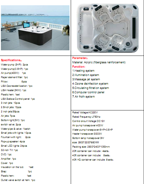 hot tub ,Outdoor Bathtub,swim spa,whirlpool,bahtub ,hot bathtub,swing pool SPAF-304