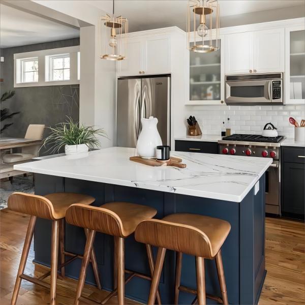 NO Folded Modern Wood Bar Stool for Kitchen and Dining Room without Folding