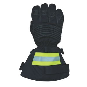 Kevlar Silicone Coating Long Cuff Firefighter Gloves With Refelective Tape