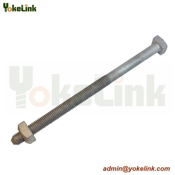 HDG Carbon steel square head machine bolt with nut