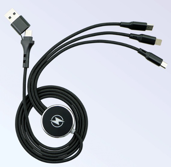 Multi-Interface Glowing USB Cable 6-in-1 1.2M Length for Customized OEM Support