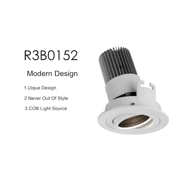 Dia 95*H120MM Round Trim 15W 2700K-3000K Dimmable Aluminum Alloy 24deg 380mA White Finishing Focus LED COB Down lights