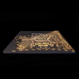 1:800 White Architectural Concept Model with Warm Lighting