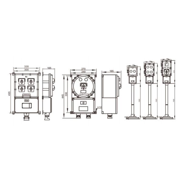Exproof Flameproof ATEX Control station for petrochemical industrial light Hanging Vertical Mount 380Vac