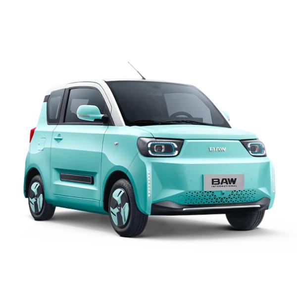 120km Pure Electric Beiqi Baw Yuanbao Pony 4 Seats Mini Ev for Adults Energy Vehicles Smart RHD Electric Car Wheelbase 2050