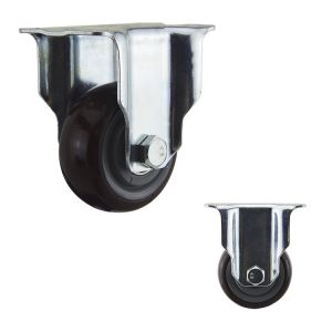 WBD 75mm Diameter Red Wheel Fixed PU Medium Duty Casters