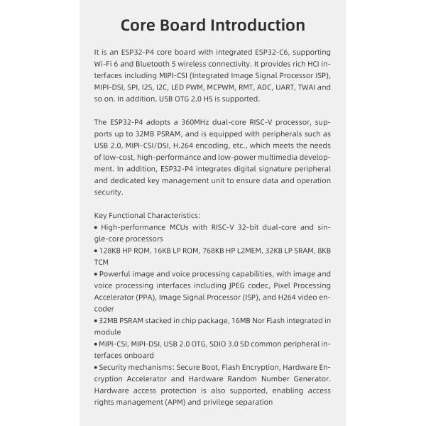 JC-ESP32P4-M3-C6 Silver Gray ESP32 Display Unit 3.3V Operating Voltage for Business Solutions