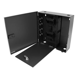 OEM ODM Wall Mount Fiber Enclosure Holds 4 LGX Adapter Panels With Single Door