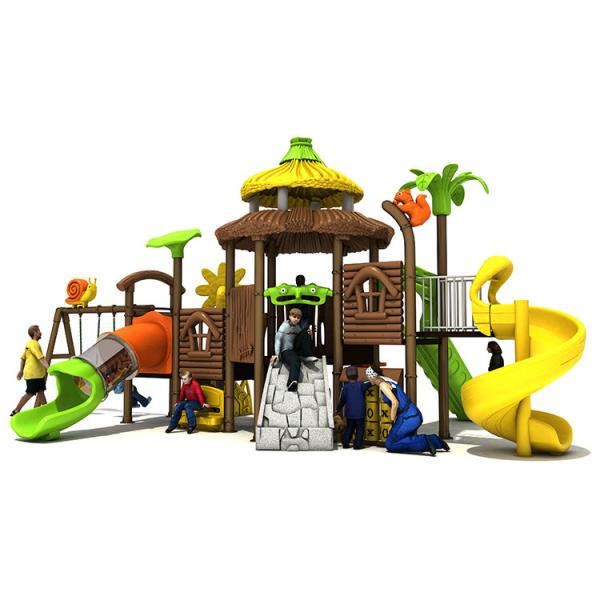 Buy ASTM Plastic Kids Outdoor Playground Equipment Slide And Swing Set at wholesale prices