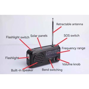 Am Fm Wb Emergency Solar Hand Crank Radio Phone Charger Power LED