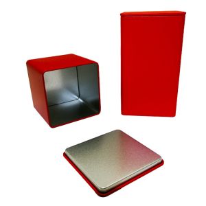 Square 0.23mm Tinplate Tea Tin Boxes Screen Printing