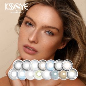 Custom Natural Colored Misty Grey Lens Contacts For Dark Eyes 14.2mm