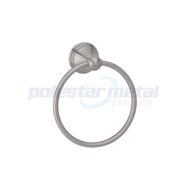 Buy 6-1/4" Width Zamak 32500 Series Collection Satin Nickel Towel Ring at wholesale prices
