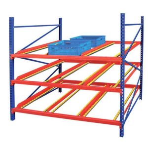 ODM Blue Roller Racking System Warehouse 390mm Gravity Flow Rack System