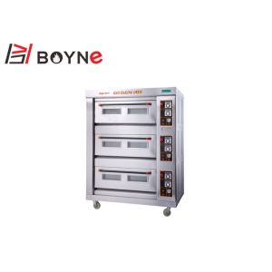 Gas Industrial Baking Oven Three Deck Six Tray Layer Controlled Separately 20°C