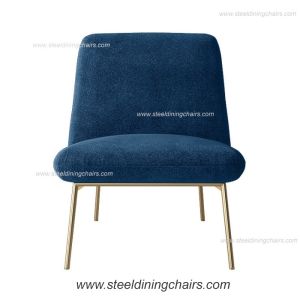 Metal Accent Upholstered Fabric Leisure Lounge Single Seater Couch