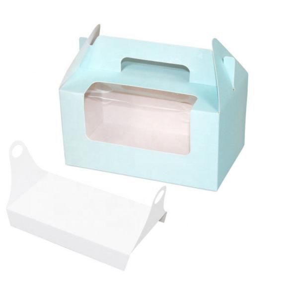 Buy Customized Folding Pastry Box With Window , Handmade Cupcake Gift Boxes at wholesale prices