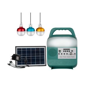 Home Lighting Solar Powered LED Lights With Mobile Phone Cable 3PCS LED Bulbs