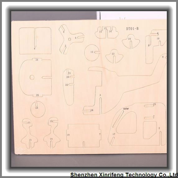 Children Solar Powered Helicopter 3D Puzzle Wooden Toys OEM/ODM