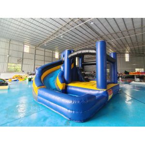 Fireproof Commercial Inflatable Bouncer Moonwalk Cartoon Theme With Rotary Slide