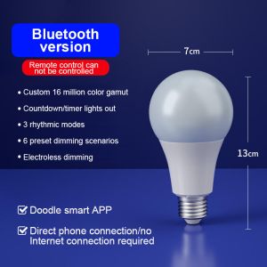 220v E27 Screw Light Controlled LED Color Remote Control Bulb for Mood