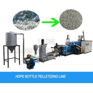 Milk Bottle Flakes Water Cutting Waste Plastic Recycling Pelletizing Machine
