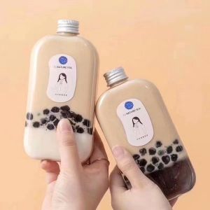 China Take Away Biodegradable Juice Bottles Milk Tea Good Transparency Beverages Package on sale