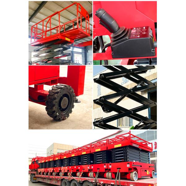 Mobile Electric Self-propelled Hydraulic Scissor Lift Platform Table Aerial Man Lift All Rough Terrain Lifter Scaffolding